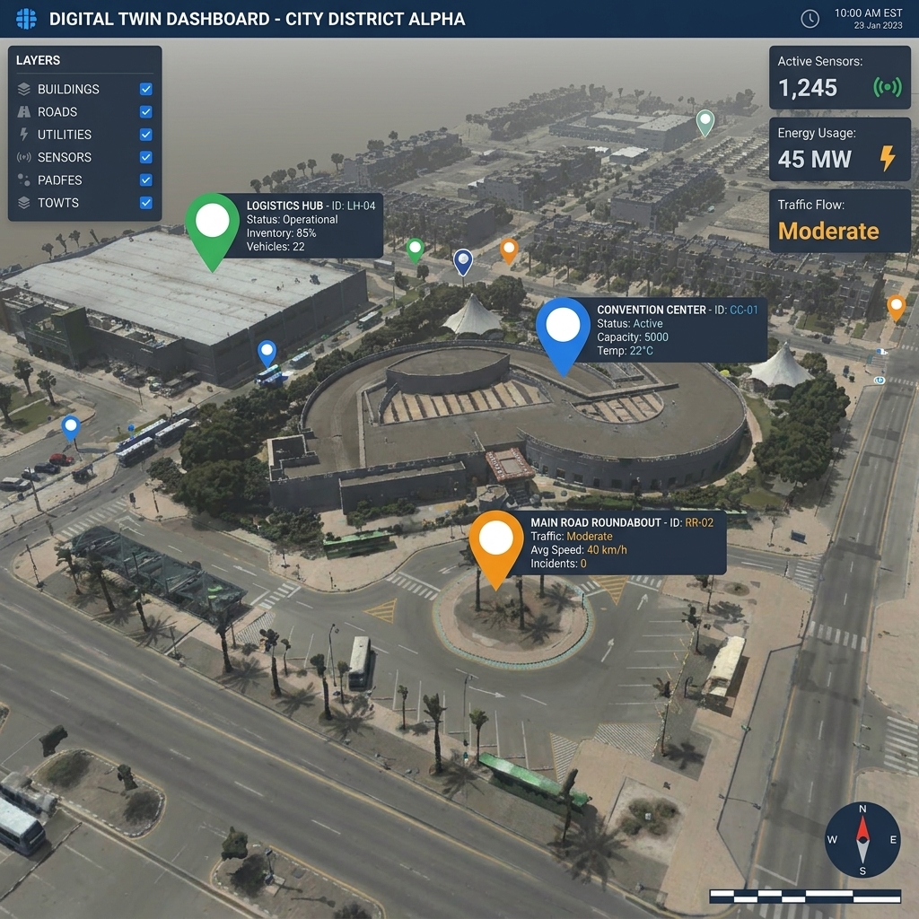KAUST 3D operating dashboard — sensors and layers